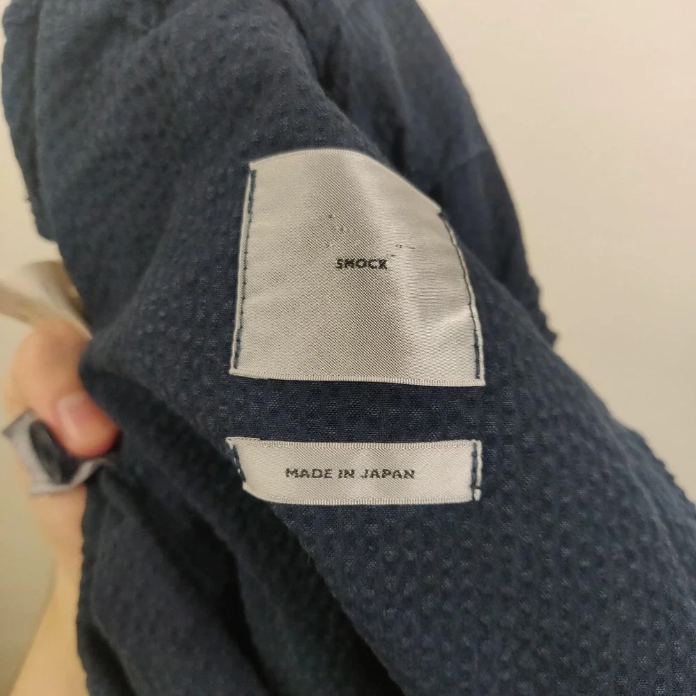 Smock Mens Pants Large Navy Blue Seersucker Elastic Waist Taper Japanese Cotton